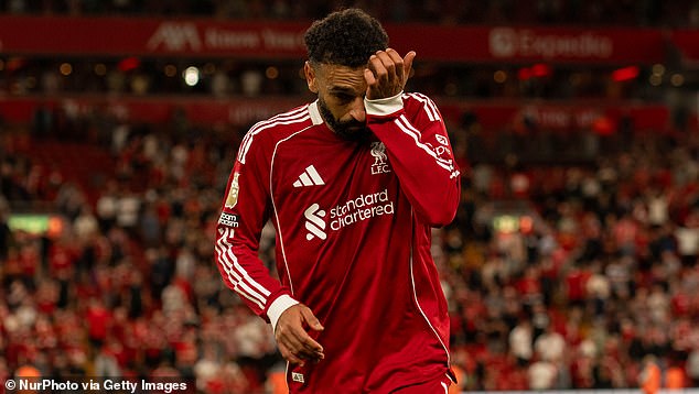 Salah was visibly upset at the start of the season as Liverpool fans chanted Diogo Jota's name