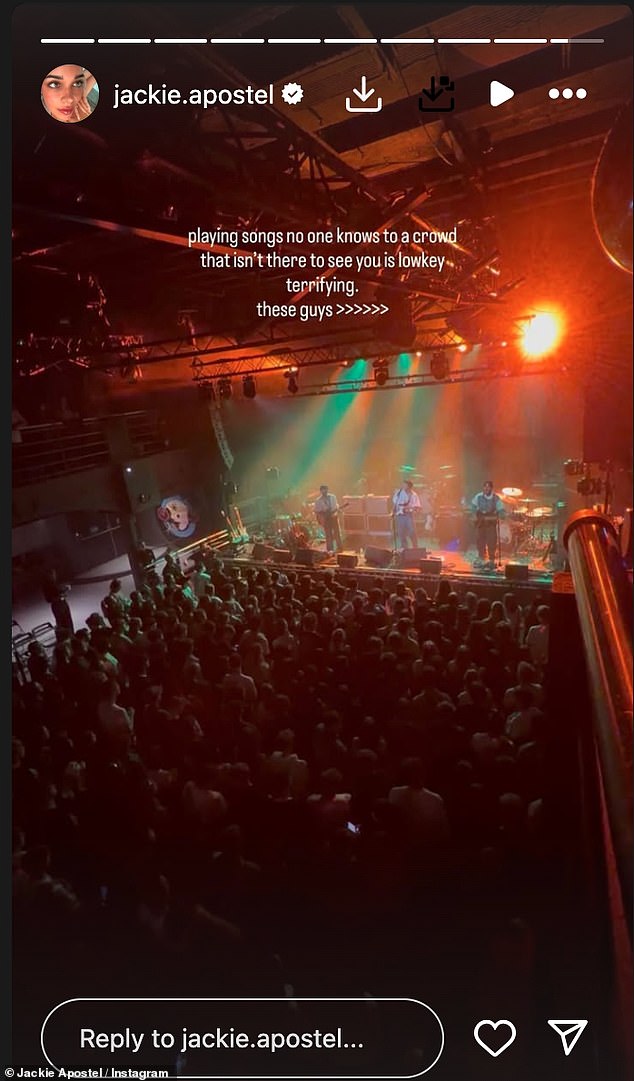 Another image, showed the packed out crowd jamming to the surprise performance of Cruz and the band to which proud Jackie described as 'lowkey terrifying'