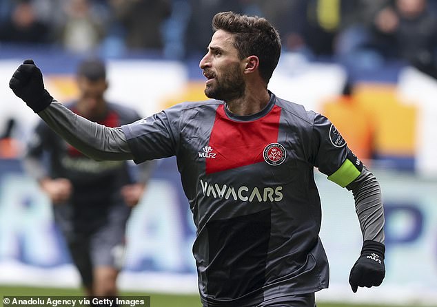 The Italian forward has enjoyed a peripatetic career in England, Italy, and Turkey (pictured featuring for Fatih Karagumruk in 2023)