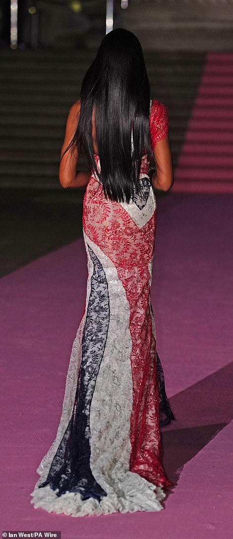 The dress was in the pattern of the Union Jack flag