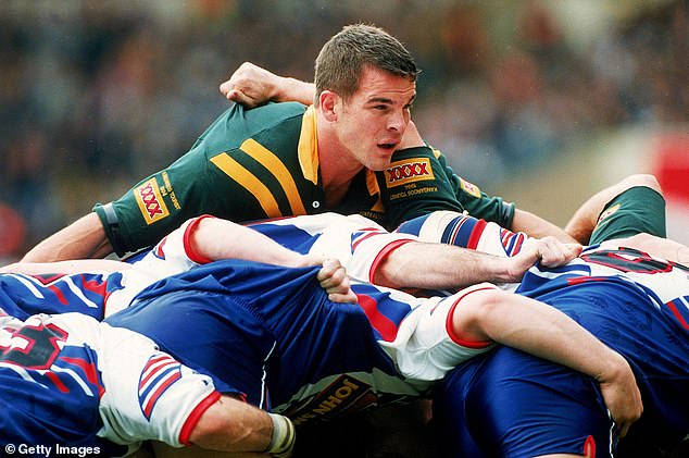 However, a former NRL player, coach and administrator has revealed that back in 1994, several Australian senior players learned that Roberts (pictured top) was gay and threatened to boycott the Kangaroos tour to Europe