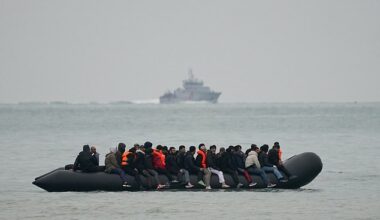 Daniel Mitov, the Bulgarian home secretary, said his government had evidence of direct links between Russia's foreign intelligence agency and the criminal operations. Pictured: A small boat carrying people thought to be migrants leaves Gravelines, France, on October 10, 2025