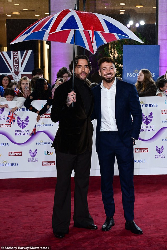 After cycling on to the red carpet on a two-seated bike, the duo braved the wet weather to interview all of the stars arriving