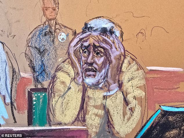 Sean 'Diddy' Combs, pictured crying as his children spoke at his sentencing hearing earlier this month, is due for release in early May 2028
