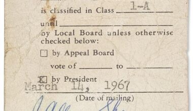 Muhammad Ali's draft card for the Vietnam War, famously unsigned, is up for sale