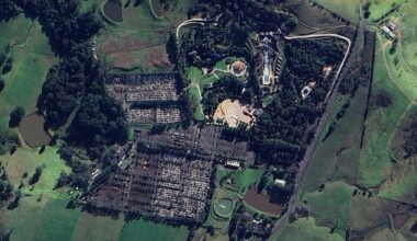 A Google Earth image captured in August captured hundreds of EVs imported from China being stored at Jamberoo Action Park without approved
