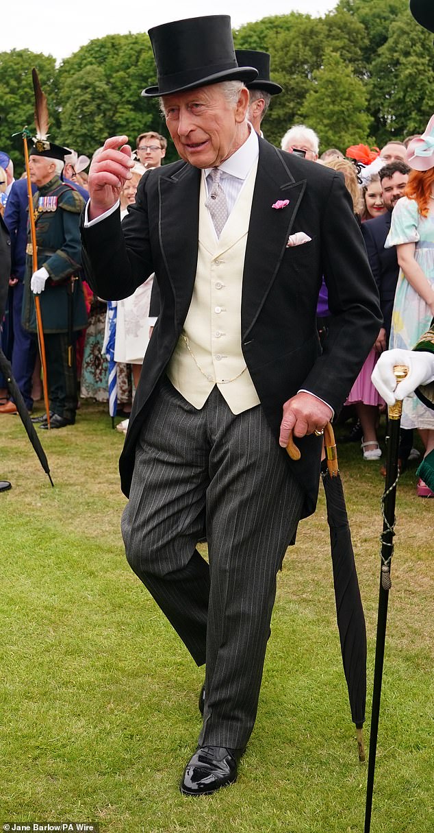 The King during a garden party at the Palace of Holyroodhouse in Edinburgh in July 2025