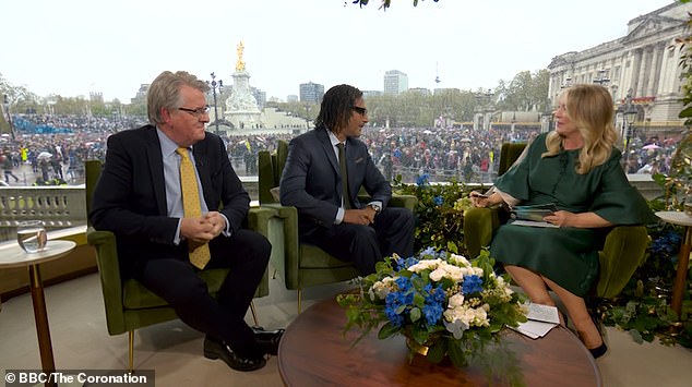 Olusoga appeared alongside the Mail's Robert Hardman for an interview on the Coronation