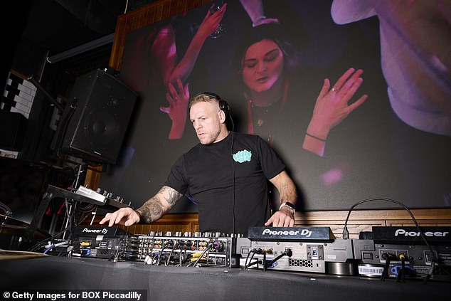 James Haskell took to the decks to DJ on the night