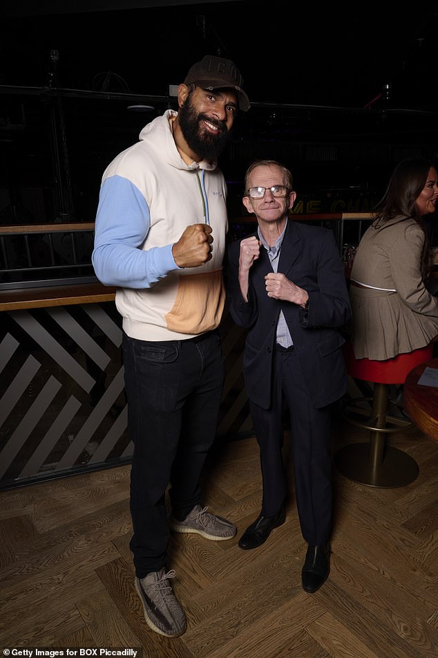 Boxer David Haye jokingly squared off with the Wealdstone Raider at the launch