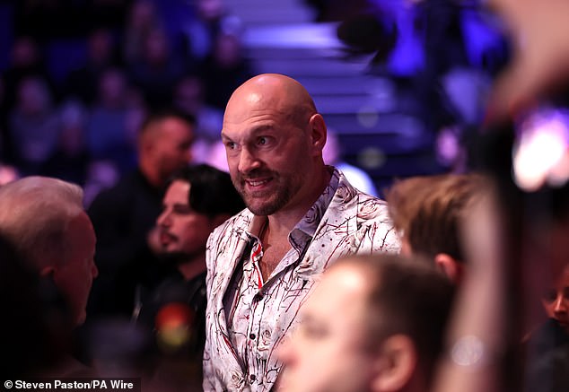 Tyson Fury was also spotted sitting ringside, supporting his friend Parker at the O2