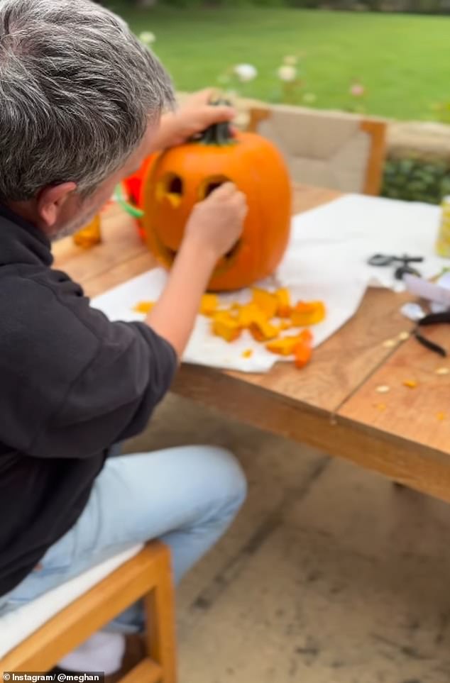 Soho House mogul Markus, who helped set up Harry and Meghan when they first met, carved a curved eyes and nose