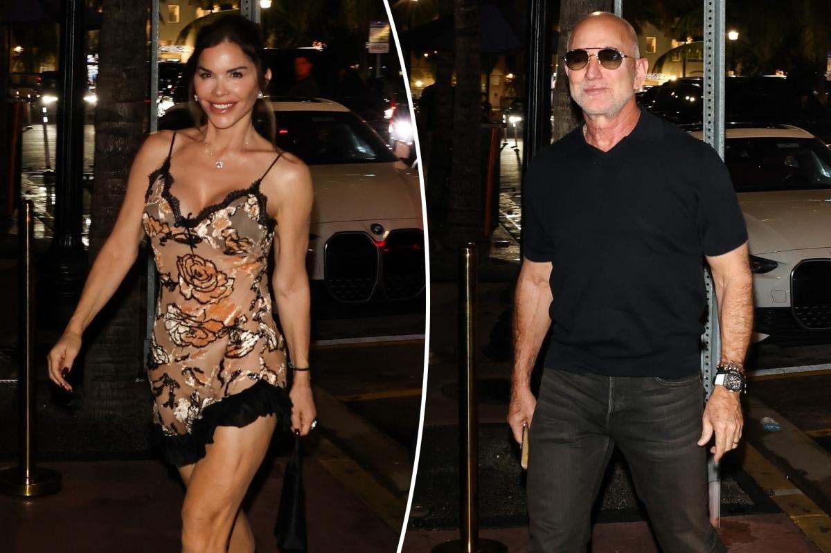 Lauren Sánchez is all legs in sheer dress for date night with husband Jeff Bezos