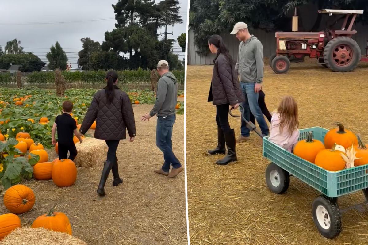 Meghan Markle, Prince Harry enjoy fall-filled day at the pumpkin patch with their kids