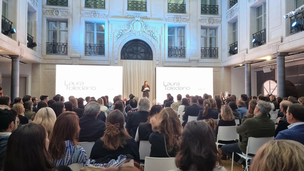 Laura Toledano, Zalando's Managing Director for Western Europe, addressing the 280 invited professionals