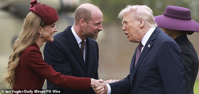 The Prince and Princess of Wales receive US President Donald Trump and First Lady Melania Trump at Windsor Castle in Windsor, Berkshire, on day one of their second state visit to the UK. Picture date: Wednesday September 17, 2025. PA Photo. Photo credit should read: Ian Vogler/Daily Mirror/PA Wire