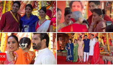 Priyanka Chopra visits Rani Mukerji-Kajol family’s Durga Puja pandal in Mumbai; Ranbir Kapoor, Bipasha Basu and others join the celebrations |