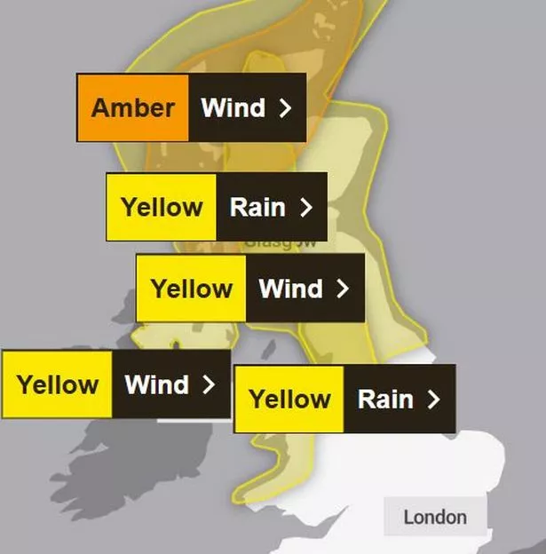 Met Office map shows weather warnings as Storm Amy batters parts of UK