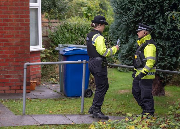 Police at Langley Crescent, Prestwich, where Al-Shamie lived