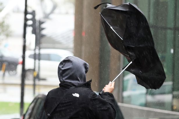Storm Amy as rain and winds hit Liverpool city centre