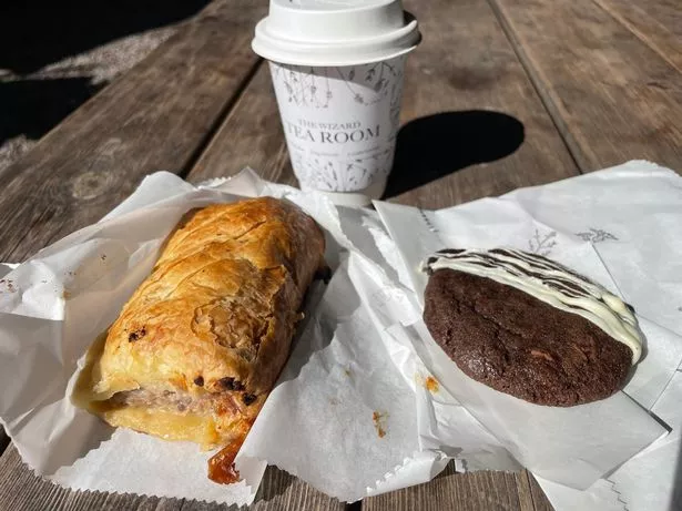 Both the sausage roll and the biscuit were delicious