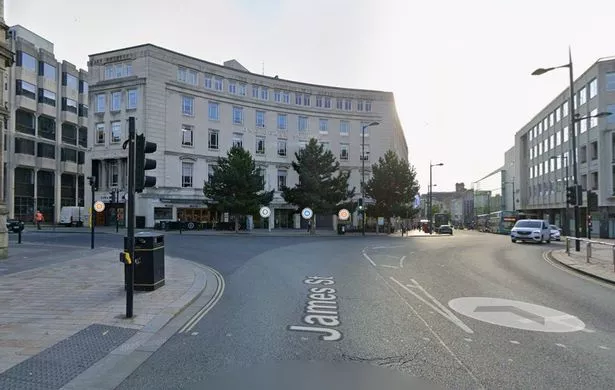 A woman was hit by a car at the junction of James Street and Castle Street