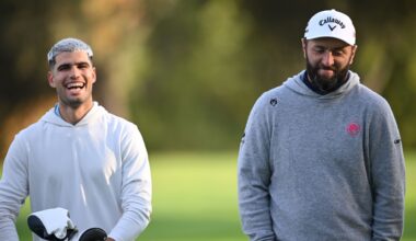Carlos Alcaraz upstages Ryder Cup star as he shows off flawless swing at Open de Espana Pro-Am