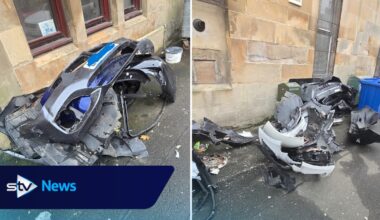 Cars chopped up and left dumped on Glasgow street