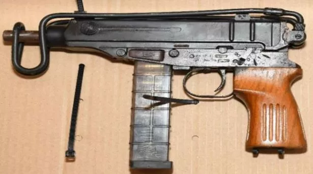 One of two Skorpion submachine guns recovered from a flat on Condron Road North in Litherland
