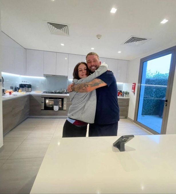 Their final moment together as Kasey asked her friend Aria to take a picture of her grabbing a hug with her dad Marc, just before setting off to the cinema