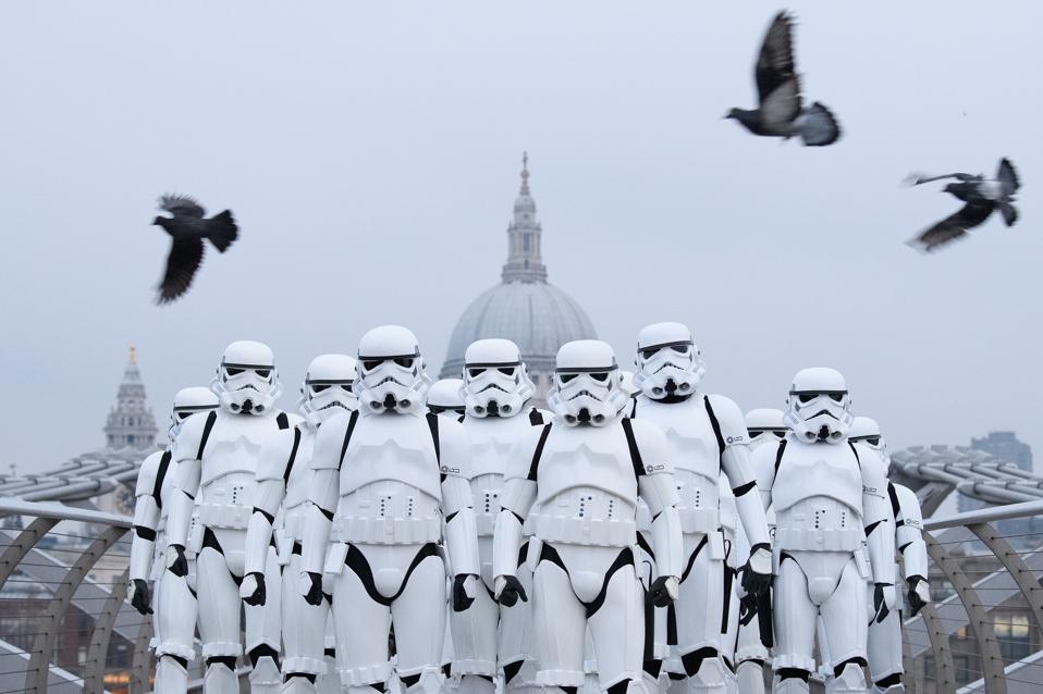 Stormtroopers Greet Commuters On The Millennium Bridge