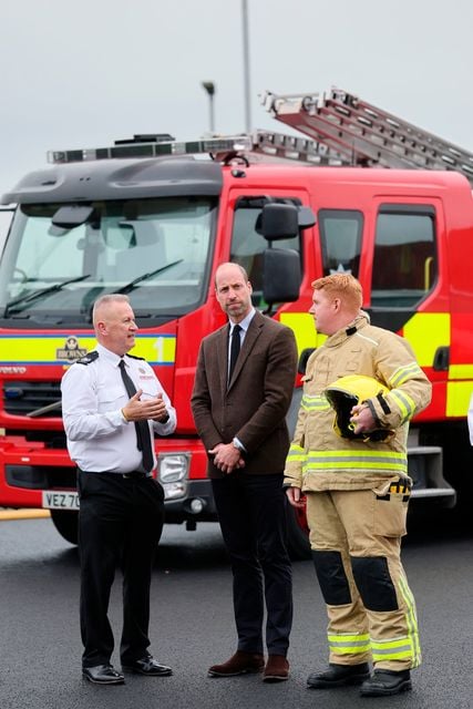 William speaks to fire service staff during the visit. Chris Jackson/PA Wire