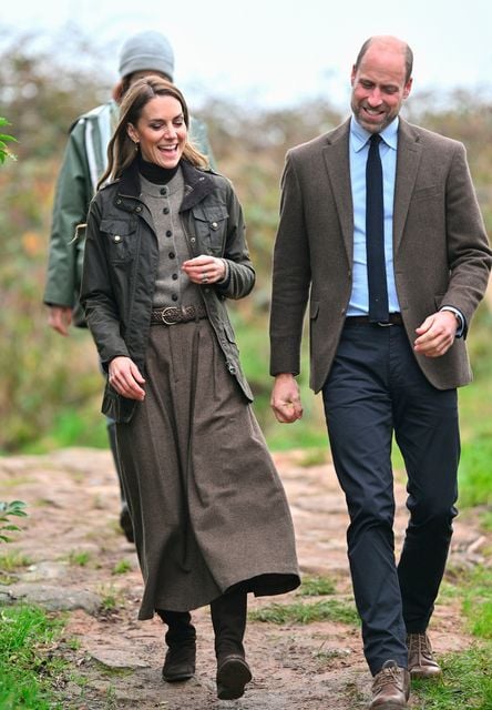 The Prince and Princess of Wales during a visit to Mallon Linen near Cookstown in Co Tyrone, a working family farm that is re-establishing a transparent flax-to-linen supply chain in Northern Ireland. Samir Hussein/PA Wire