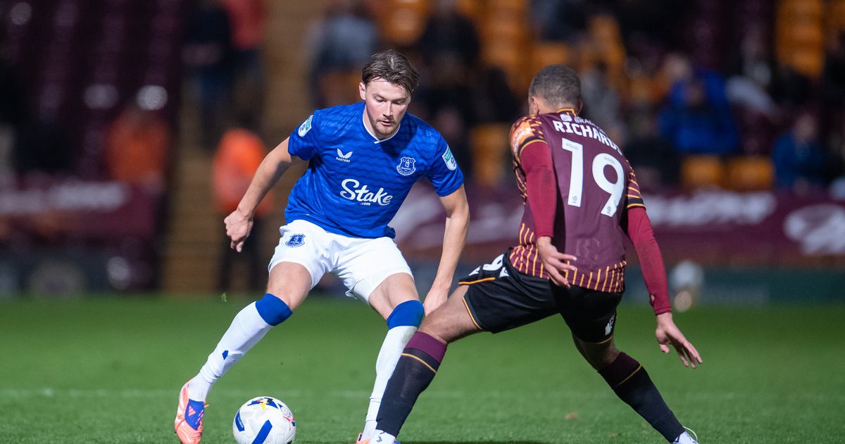Nathan Patterson in action during the Vertu Trophy match between Bradford City and Everton Under-21s, which took place at the University of Bradford Stadium.