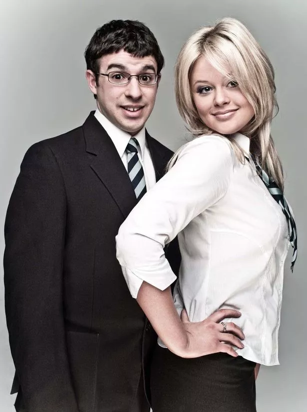 Simon Bird and Emily Atack