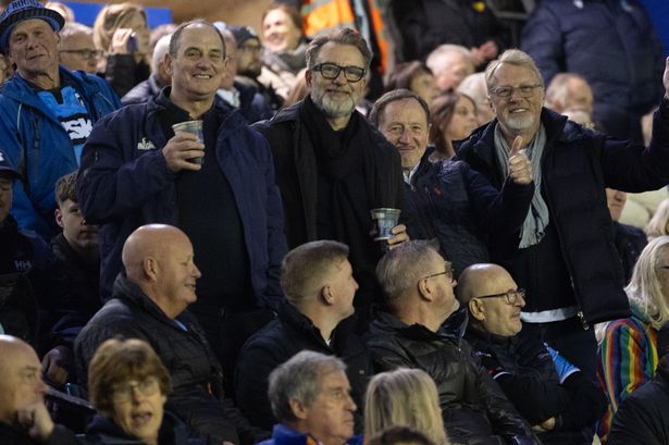 Potential new Cardiff Rugby Investors, Reg Clarke, left, Gareth West second left, and Niels Fuul, right, at Cardiff Arms Park