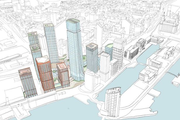 The draft image of the vision for the King Edward Triangle skyscraper project.
