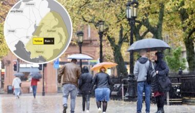 Northern Ireland weather: Met Office yellow warning for heavy rain in force with flooding on roads reported