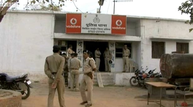 Police at a police station in India 