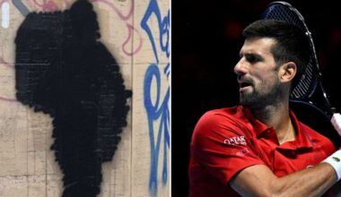 Novak Djokovic mural defaced after tennis star and family forced to flee native Serbia