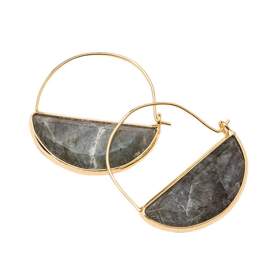 Stone Prism Hoop Earring