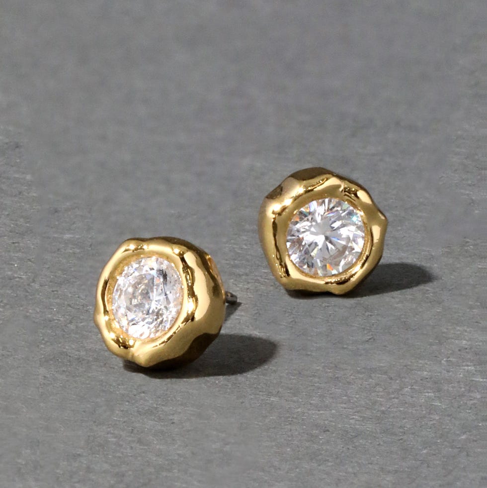 Asterales Molten Bezel Stud Earring