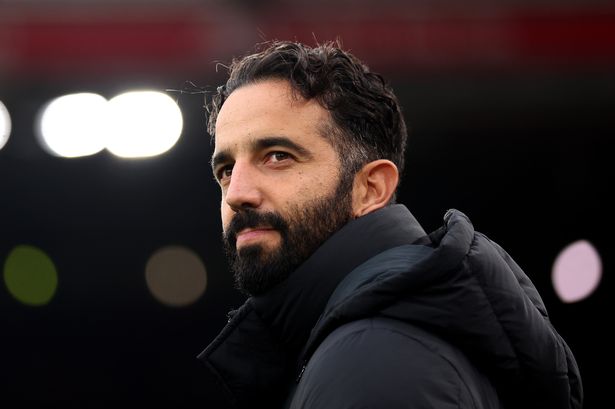 Ruben Amorim during the Premier League match between Liverpool and Manchester United at Anfield