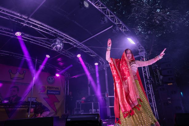 Lucky Roy Singh performing at Manchester Pride in 2023