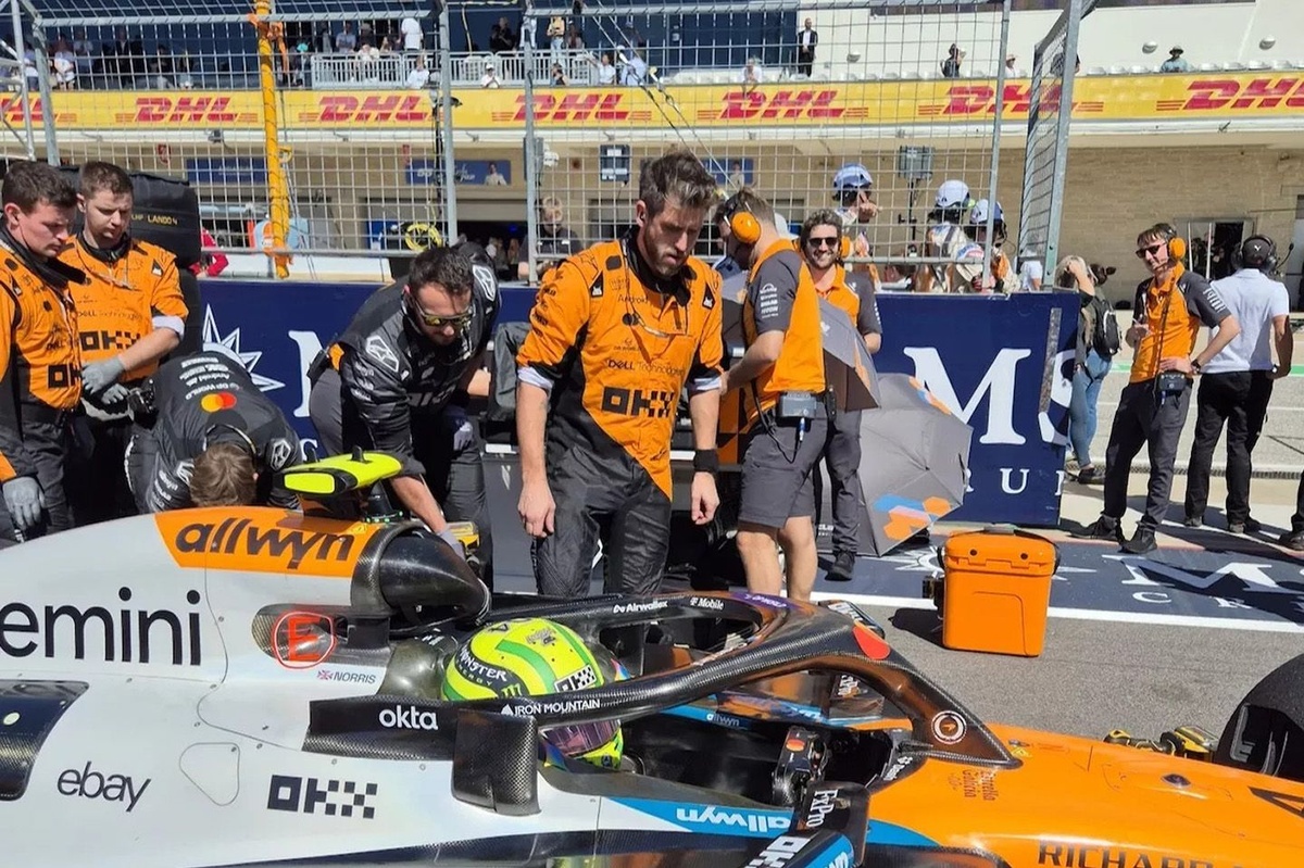 How McLaren taunted Red Bull with "better luck next time" message on grid marker tape