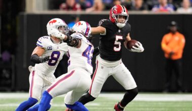 Drake London injury: Falcons' top WR inactive vs. Dolphins due to hip issue