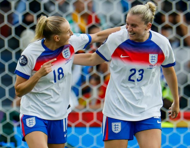 Chloe Kelly and Alessia Russo during the Euros 2025 final