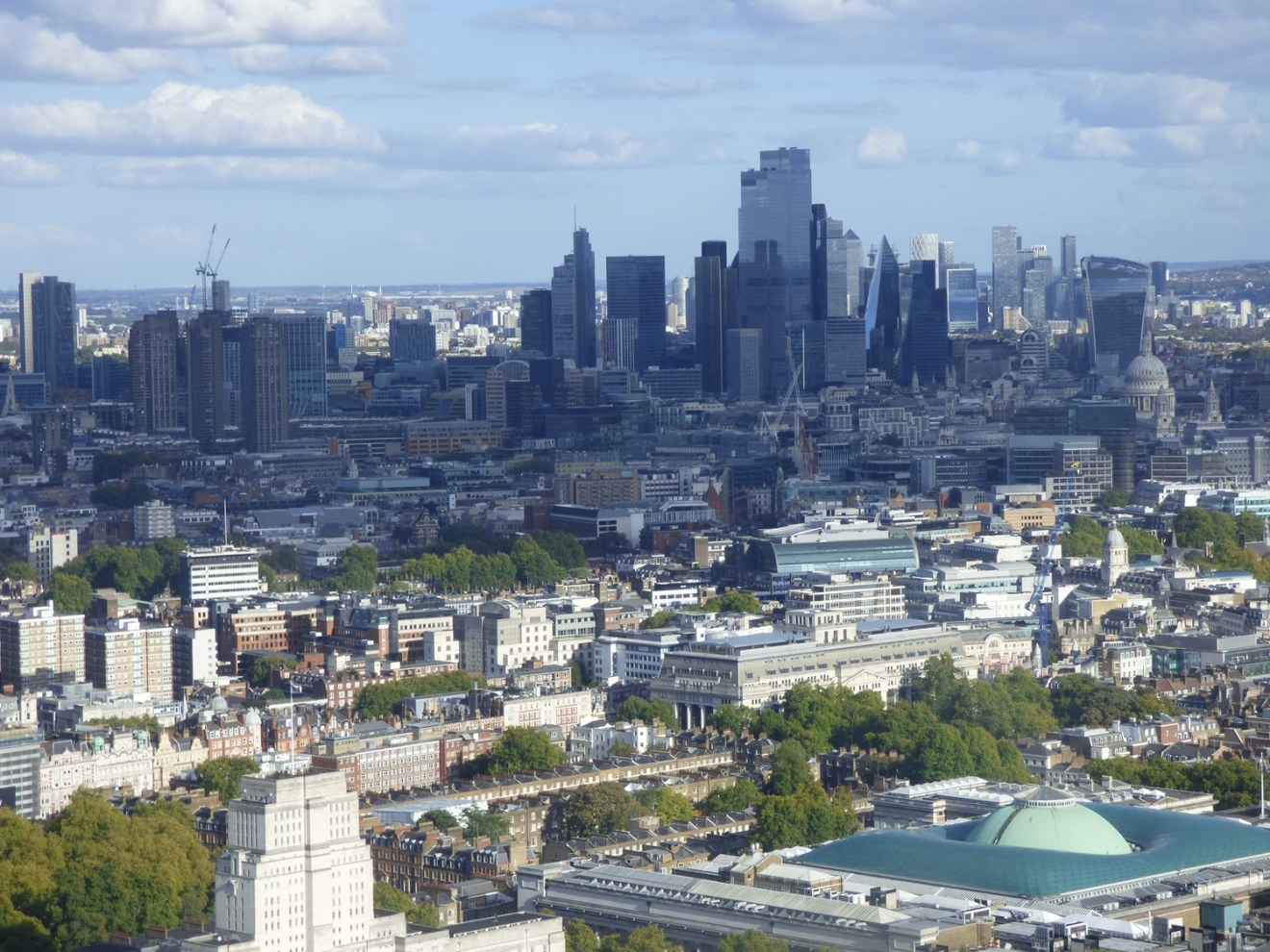 A view across London from the BT Tower