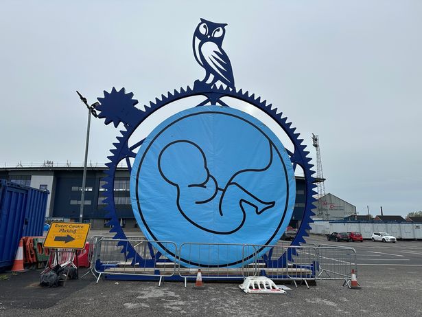 The prototype shows a line drawing of a baby in utero inside a giant cog.