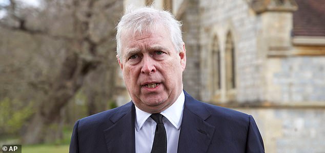 FILE - Britain's Prince Andrew speaks during a television interview at the Royal Chapel of All Saints at Royal Lodge, Windsor, April 11, 2021. (Steve Parsons/Pool Photo via AP, File)
